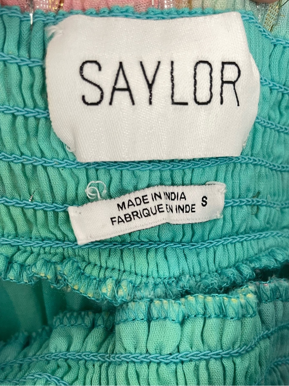 SAYLOR Leola Tiered Midi Dress Rainbow Metallic Heart Sundress - Picture 4 of 11